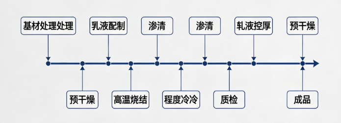 特氟龍高溫布批發廠（chǎng）家（jiā）講解的PTFE 浸漬工藝流程（chéng）圖